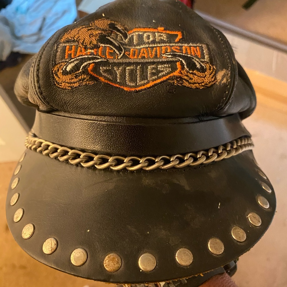 Vintage Harley Davidson Leather Hat
